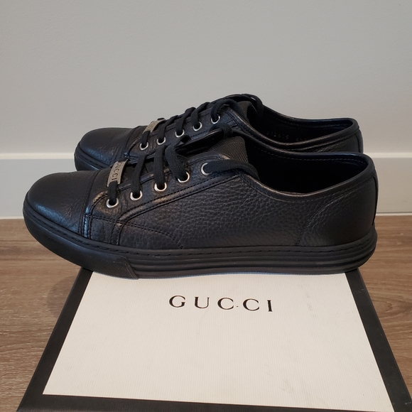 Gucci Pebbled Napa Lace-up Sneakers Size 6.5 312615 - Picture 3 of 7